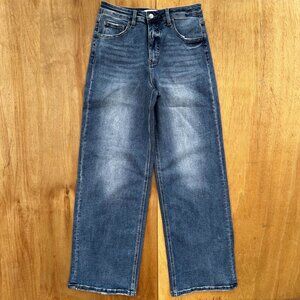 LOVERVET TUMMY CONTROL SUPER HIGH RISE BAGGY WIDE JEANS WOMEN’S sz 30/11 NEW